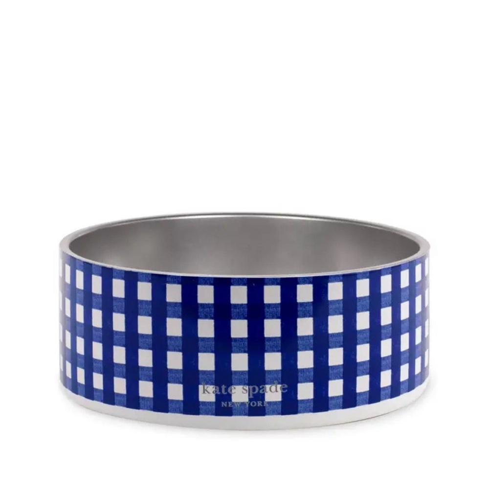 NWT Kate Spade New York Blue Stainless Steel Pet Bowl
